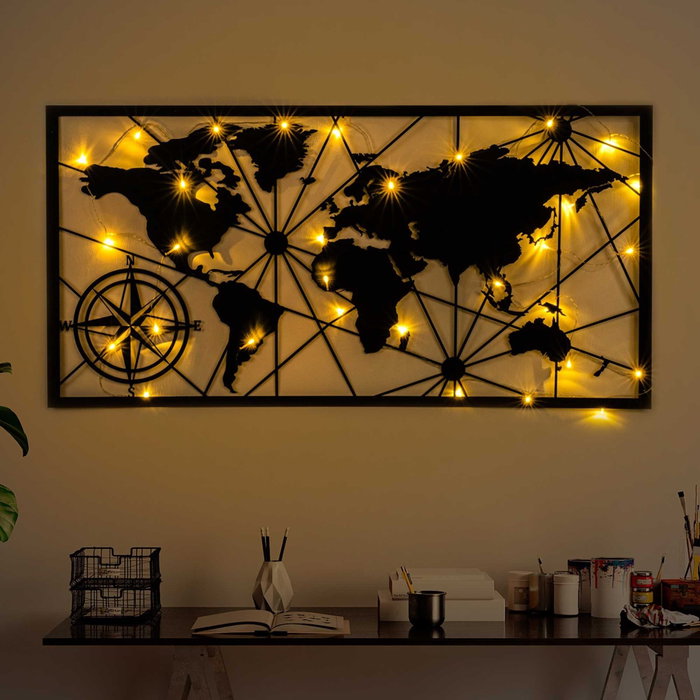 Wallity World Map Led 452 Negro Wallity World Map Led 452 Negro